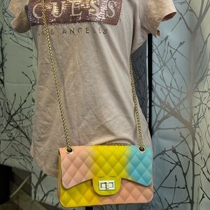 Multicolor Quilted Crossbody Bag